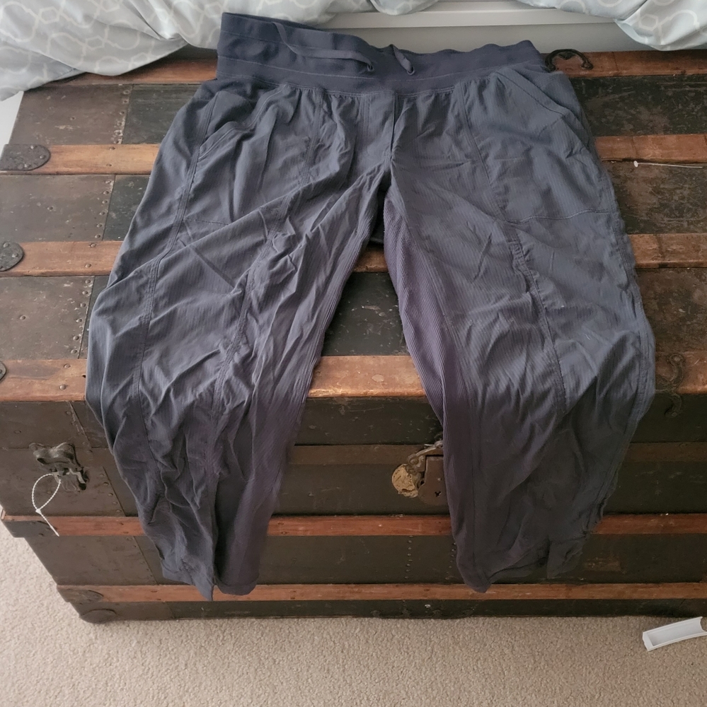 Gray lululemon crop studio pants